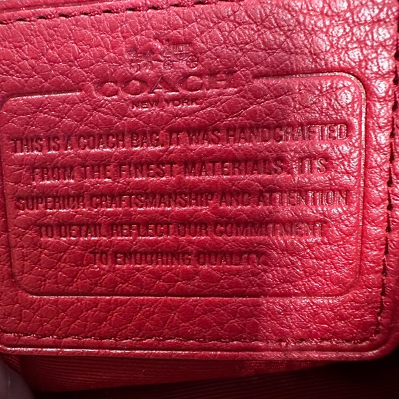 Coach Charlie Cherry Red Leather Bag. EUC - Picture 3 of 13